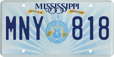 MS license plate MNY818