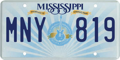 MS license plate MNY819