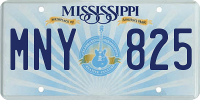 MS license plate MNY825