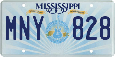 MS license plate MNY828