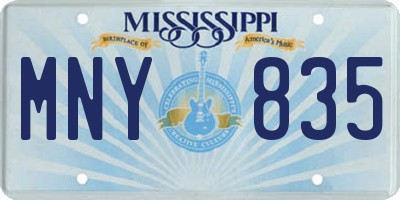 MS license plate MNY835