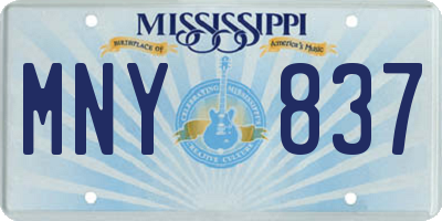 MS license plate MNY837