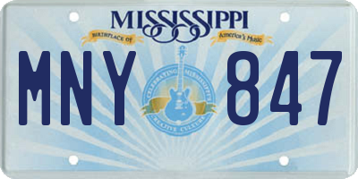 MS license plate MNY847