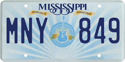 MS license plate MNY849