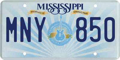 MS license plate MNY850