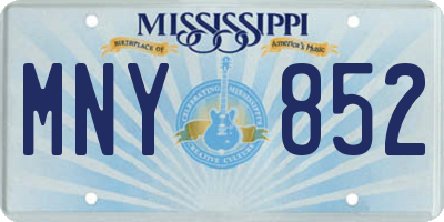MS license plate MNY852