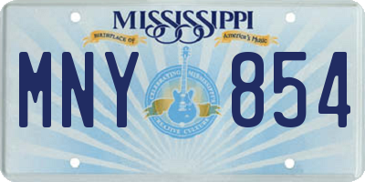 MS license plate MNY854