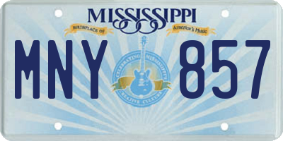 MS license plate MNY857