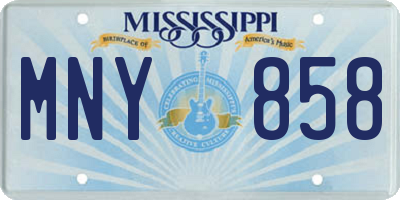 MS license plate MNY858