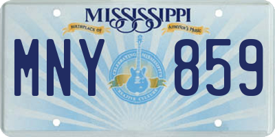 MS license plate MNY859