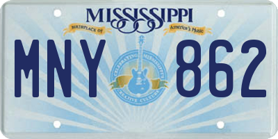 MS license plate MNY862