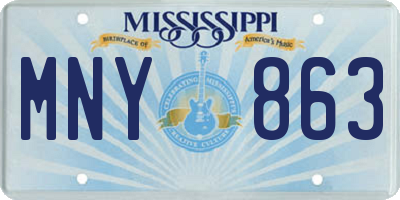 MS license plate MNY863