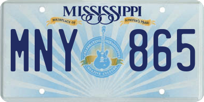 MS license plate MNY865