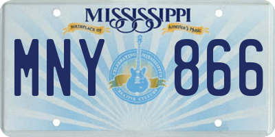 MS license plate MNY866