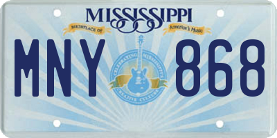 MS license plate MNY868