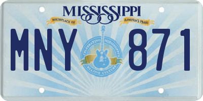 MS license plate MNY871