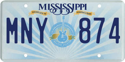 MS license plate MNY874