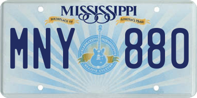 MS license plate MNY880