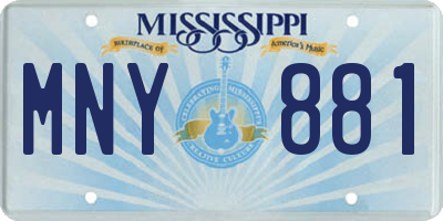 MS license plate MNY881