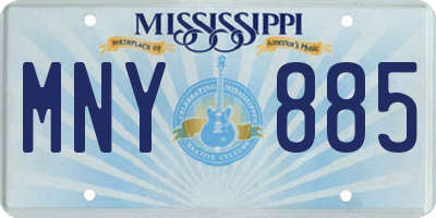 MS license plate MNY885