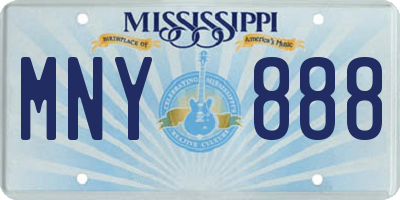 MS license plate MNY888