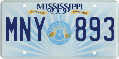 MS license plate MNY893