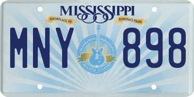 MS license plate MNY898