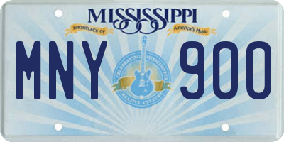 MS license plate MNY900