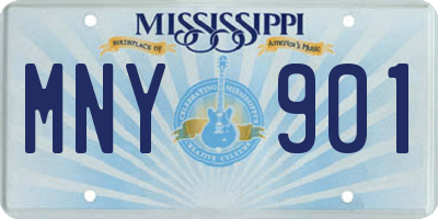 MS license plate MNY901
