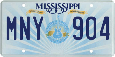 MS license plate MNY904