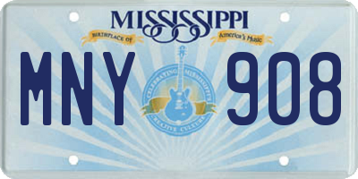 MS license plate MNY908