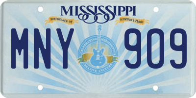 MS license plate MNY909