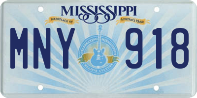 MS license plate MNY918