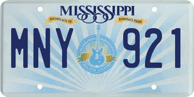 MS license plate MNY921