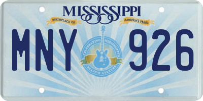 MS license plate MNY926