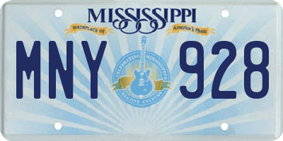 MS license plate MNY928