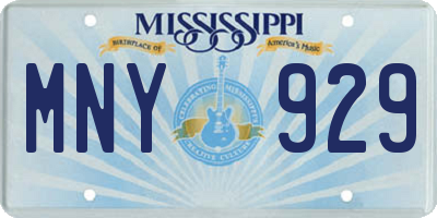 MS license plate MNY929