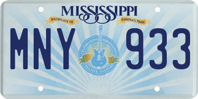 MS license plate MNY933