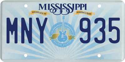 MS license plate MNY935