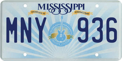 MS license plate MNY936