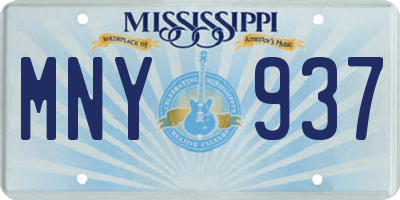 MS license plate MNY937