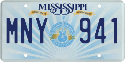 MS license plate MNY941