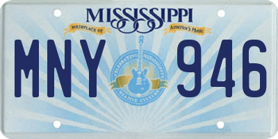 MS license plate MNY946