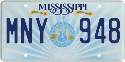MS license plate MNY948
