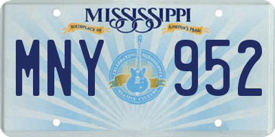 MS license plate MNY952