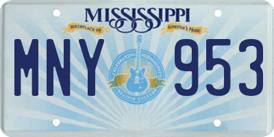 MS license plate MNY953