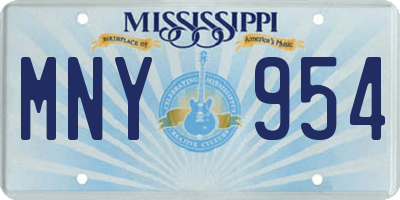MS license plate MNY954