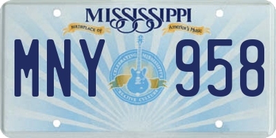 MS license plate MNY958