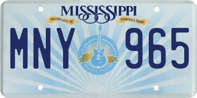 MS license plate MNY965