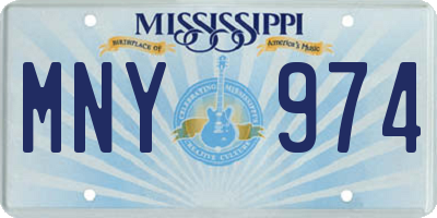 MS license plate MNY974